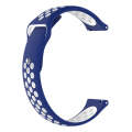 For Garmin Fenix Chronos Two-colors Replacement Wrist Strap Watchband(Blue White)