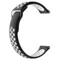For Garmin Vivoactive3 Two-colors Replacement Wrist Strap Watchband(Black White)