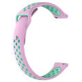 For Garmin Vivoactive3 Two-colors Replacement Wrist Strap Watchband(Teal Pink)