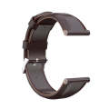 For Garmin Vivoactive 3 Oil Wax Calf Leather Watch Band(Coffee)