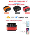 KONNWEI KW903 Bluetooth 5.0 OBD2 Car Fault Diagnostic Scan Tools Support IOS / Android(Black Red)