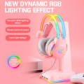 X26 USB+3.5mm RGB Wired Gaming Headset(Pink)
