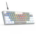 AULA F3261 Type-C Wired Hot Swappable 61 Keys RGB Mechanical Keyboard(White Grey Green Shaft)