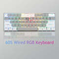 AULA F3261 Type-C Wired Hot Swappable 61 Keys RGB Mechanical Keyboard(Gray White Red Shaft)