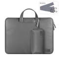 Waterproof PU Laptop Bag Inner Bag with Power Pack, Size:13 / 14 inch(Grey)