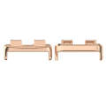 For Huawei Band 8 1 Pair Stainless Steel Metal Watch Band Connector(Rose Gold)