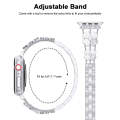 For Apple Watch SE 2023 44mm Petal Metal Diamond Watch Band(Sliver+White)