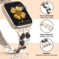 For Apple Watch Ultra 2 49mm Petal Metal Diamond Watch Band(Rose Gold+Black)