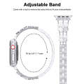 For Apple Watch Ultra 2 49mm Petal Metal Diamond Watch Band(Sliver+White)