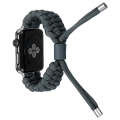 Stretch Plain Silicone Bean Watch Band For Apple Watch SE 2023 44mm(Dark Grey)