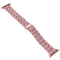 3-Beads Stripe Metal Watch Band For Apple Watch SE 2023 44mm(Rose Pink)
