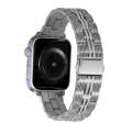 3-Beads Stripe Metal Watch Band For Apple Watch Ultra 2 49mm(Silver)