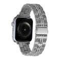 3-Beads Stripe Metal Watch Band For Apple Watch 9 41mm(Silver)