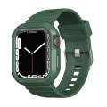 Carbon Fiber TPU Integrated Watch Band For Apple Watch 9 41mm(Dark Green)