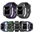 Carbon Fiber TPU Integrated Watch Band For Apple Watch 9 45mm(Dark Purple)