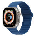 For Apple Watch 9 45mm Loop Magnetic Silicone Watch Band(Midnight Blue)