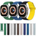 For Apple Watch 9 41mm Loop Magnetic Silicone Watch Band(Black Yellow)