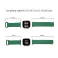For Apple Watch 9 45mm Loop Magnetic Silicone Watch Band(Green)