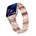 Diamond Metal Watch Band For Apple Watch SE 2023 44mm(Pink)