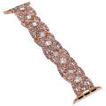 Diamonds Twist Metal Watch Band For Apple Watch 9 45mm(Rose Gold White)