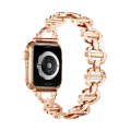 Ladder Buckle Metal Watch Band For Apple Watch SE 2023 40mm(Rose Gold)