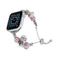 Bead Bracelet Metal Watch Band For Apple Watch Ultra 2 49mm(Pink Heart)