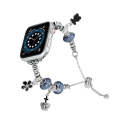 Bead Bracelet Metal Watch Band For Apple Watch Ultra 2 49mm(Blue Crown)