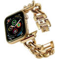 Big Denim Chain Metal Watch Band For Apple Watch 9 45mm(Gold)