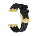 AP Silicone Watch Band For Apple Watch SE 2023 44mm(Gold Black)