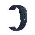 18mm Universal Reverse Buckle Wave Silicone Watch Band, Size:L(Navy Blue)