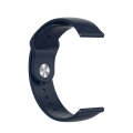 18mm Universal Reverse Buckle Wave Silicone Watch Band, Size:L(Navy Blue)