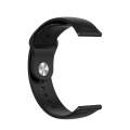18mm Universal Reverse Buckle Wave Silicone Watch Band, Size:L(Black)