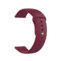 18mm Universal Reverse Buckle Wave Silicone Watch Band, Size:L(Wine Red)