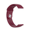 18mm Universal Reverse Buckle Wave Silicone Watch Band, Size:L(Wine Red)