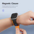 DUX DUCIS Magnetic Silicone Watch Band For Apple Watch SE 2023 44mm(Black Orange)