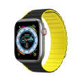 DUX DUCIS Magnetic Silicone Watch Band For Apple Watch 9 45mm(Black Yellow)