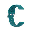 22mm Universal Silver Buckle Silicone Watch Band, Size:L(Green)