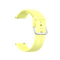 22mm Universal Silver Buckle Silicone Watch Band, Size:L(Yellow)