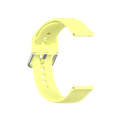 22mm Universal Silver Buckle Silicone Watch Band, Size:L(Yellow)