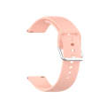 22mm Universal Silver Buckle Silicone Watch Band, Size:L(Pink)