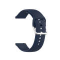 22mm Universal Silver Buckle Silicone Watch Band, Size:L(Navy)