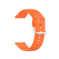 22mm Universal Silver Buckle Silicone Watch Band, Size:S(Orange)