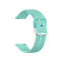 22mm Universal Silver Buckle Silicone Watch Band, Size:S(Mint Green)