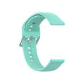 22mm Universal Silver Buckle Silicone Watch Band, Size:S(Mint Green)
