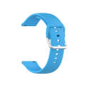 22mm Universal Silver Buckle Silicone Watch Band, Size:S(Blue Sky)