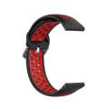 20mm Universal Sports Two Colors Silicone Replacement Strap Watchband(Black Red)