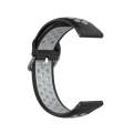 20mm Universal Sports Two Colors Silicone Replacement Strap Watchband(Black Grey)