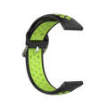 20mm Universal Sports Two Colors Silicone Replacement Strap Watchband(Black Lime)