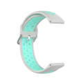 20mm Universal Sports Two Colors Silicone Replacement Strap Watchband(Grey Teal)
