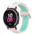 20mm Universal Sports Two Colors Silicone Replacement Strap Watchband(Light Pink Teal)